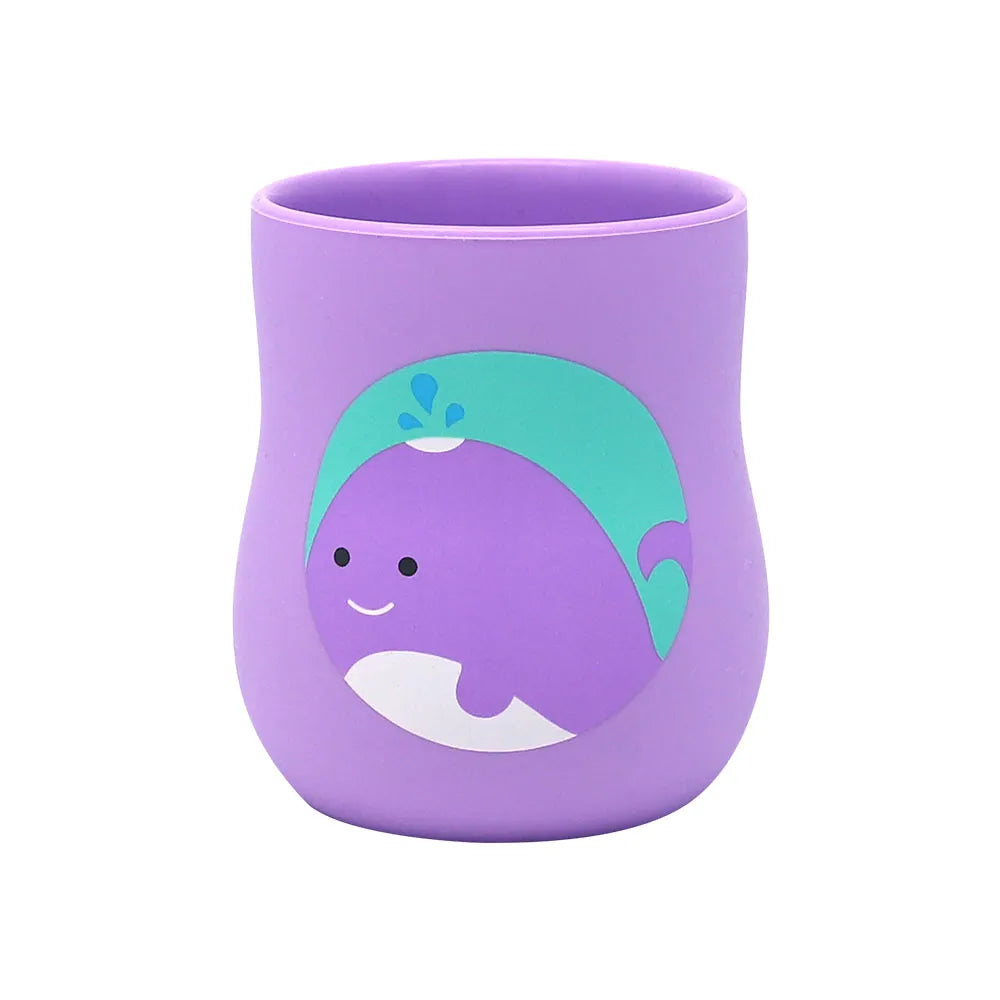 Copo Anatômico em Silicone 120ml Baleia Willo Lilás - Marcus & Marcus