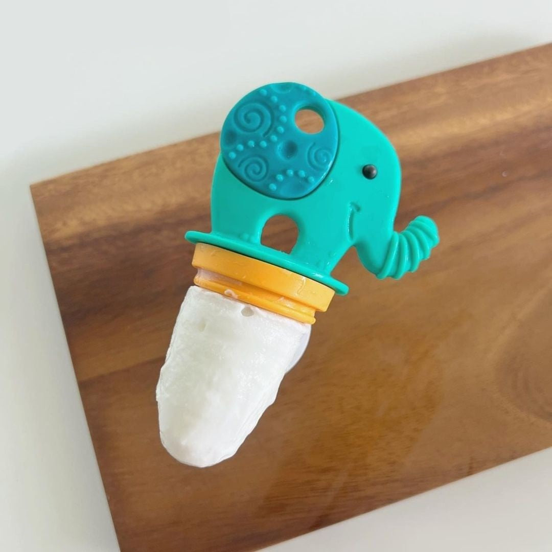 Porta Frutinha em Silicone 3 em 1 Elefante Ollie - Marcus & Marcus