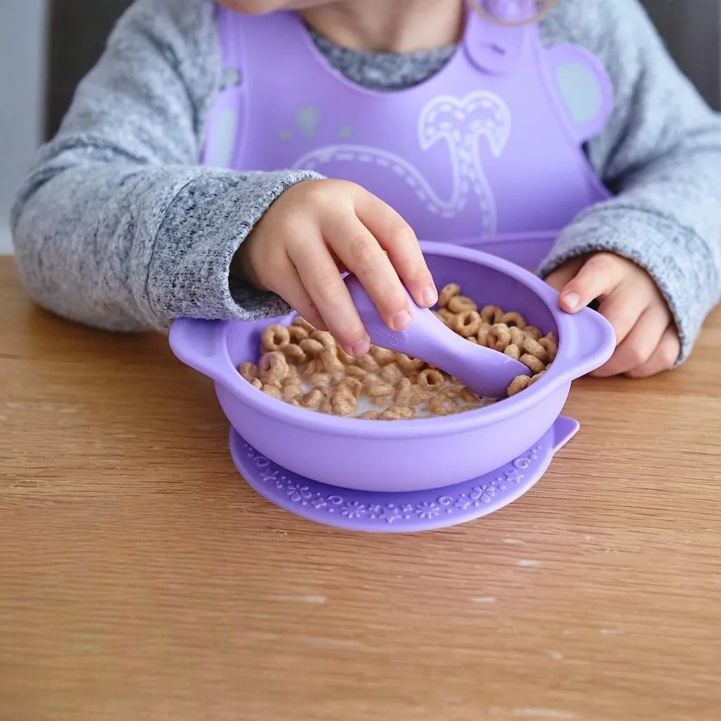 Tigela com Sucção Baleia Willo Lilás - Marcus & Marcus