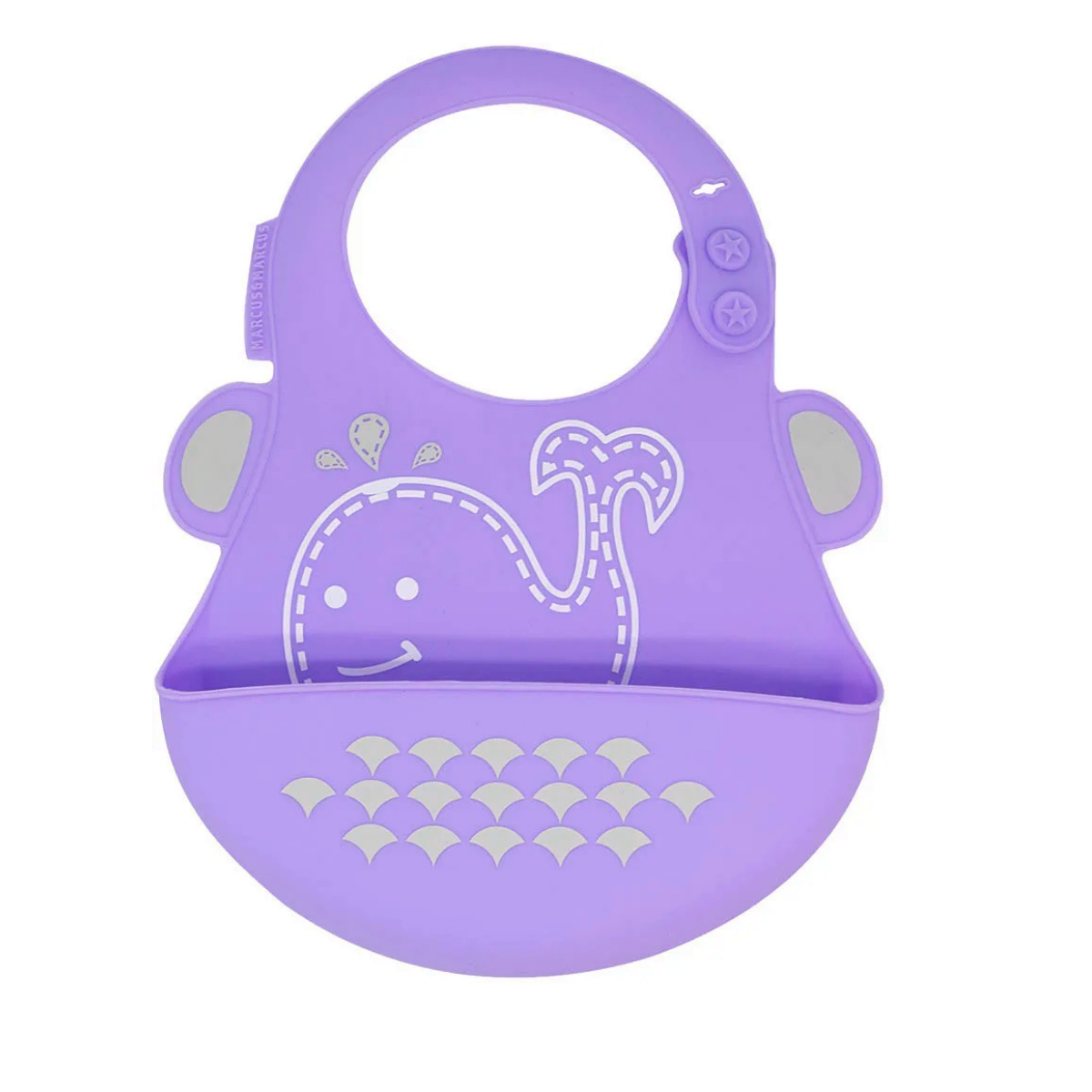 Babador em Silicone Baleia Willo - Marcus & Marcus