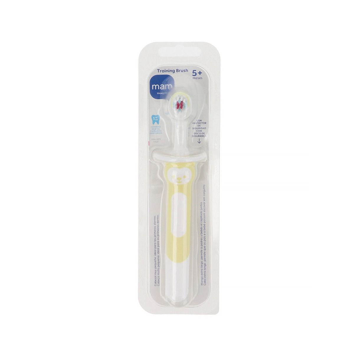 Escova de Dente Infantil MAM Training Brush 5+ meses Amarela